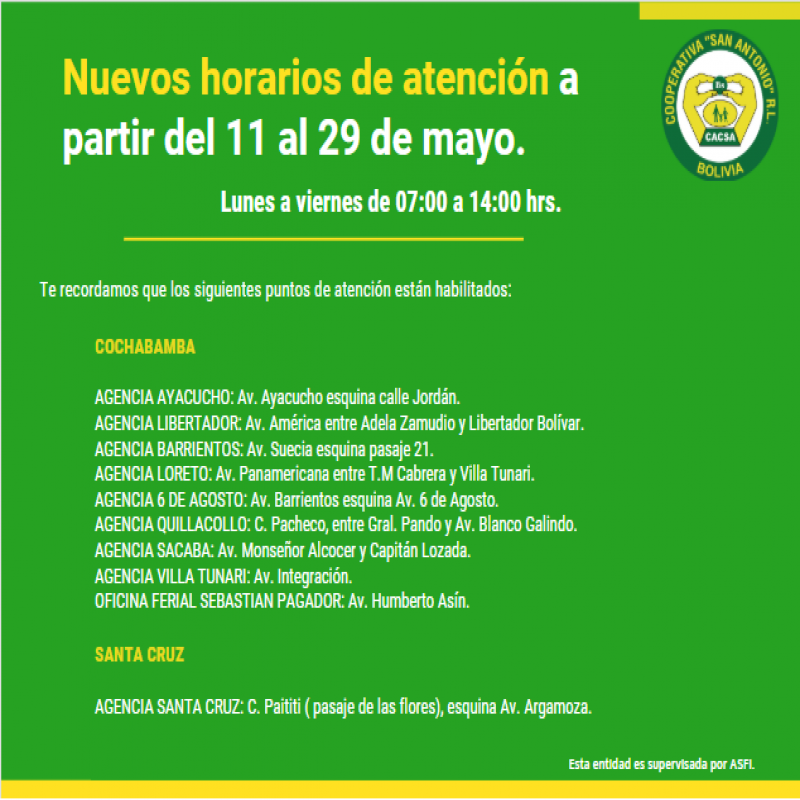 Nuevos Horarios