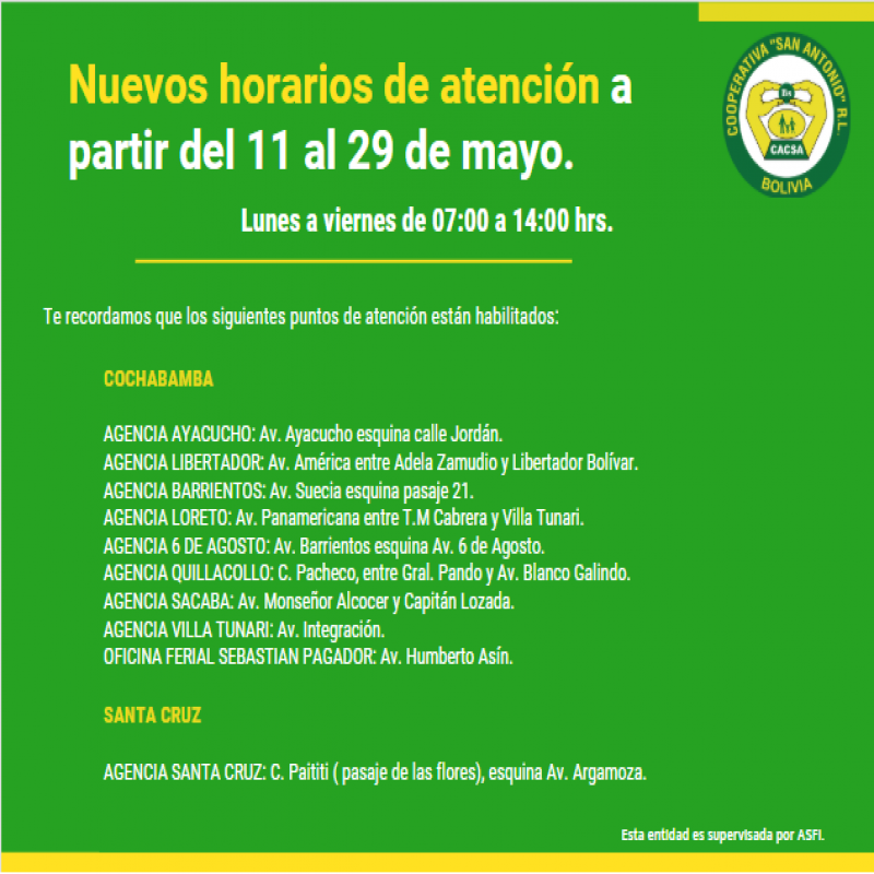 Nuevos Horarios 