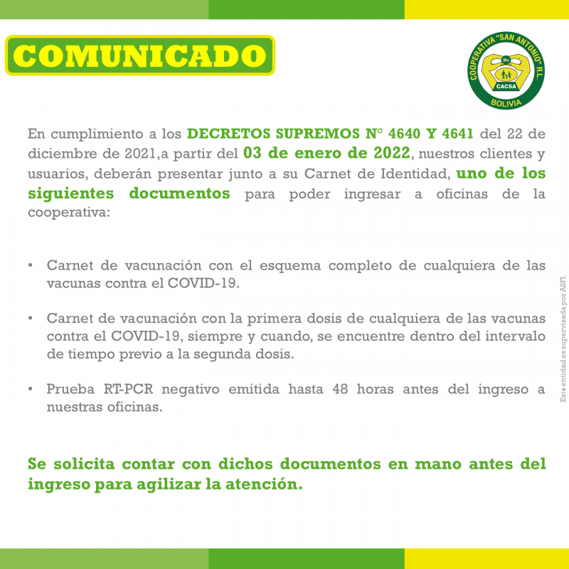 DECRETOS SUPREMOS N° 4640 Y 4641
