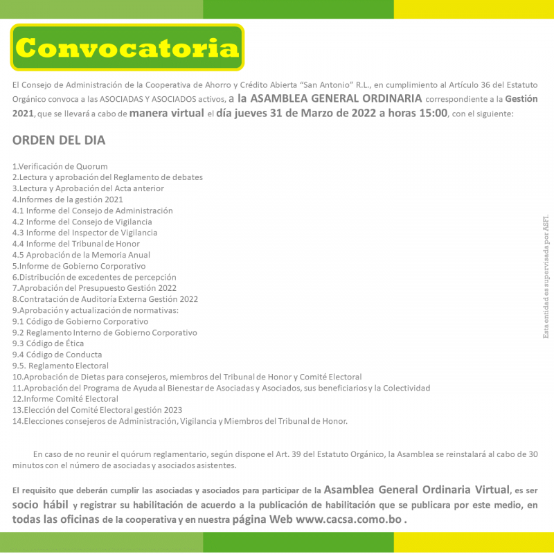 CONVOCATORIA