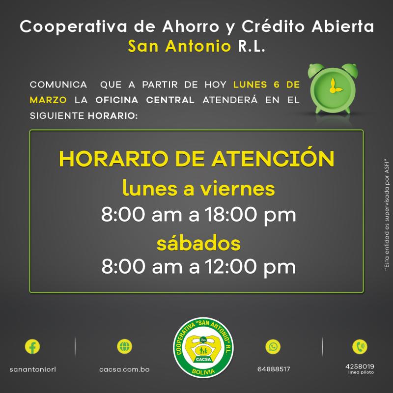 Horario de atención